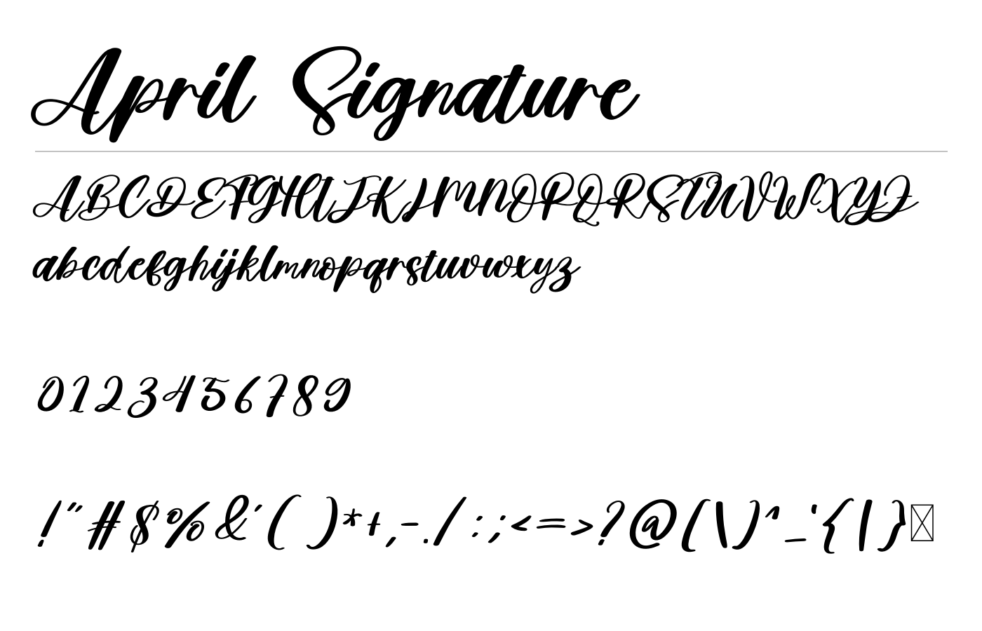 April Signature Font preview