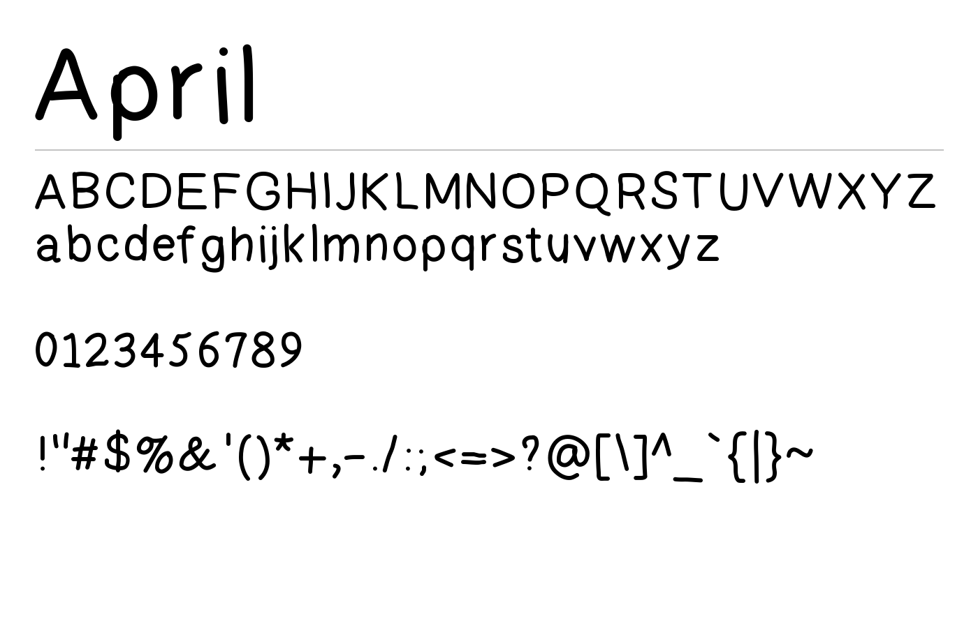 April Font preview