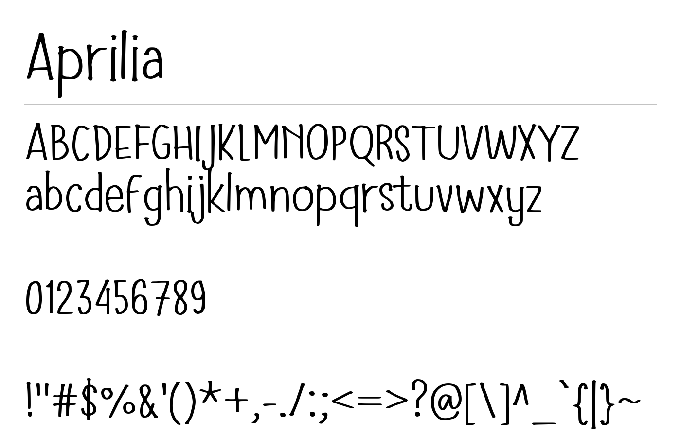 Aprilia Font preview