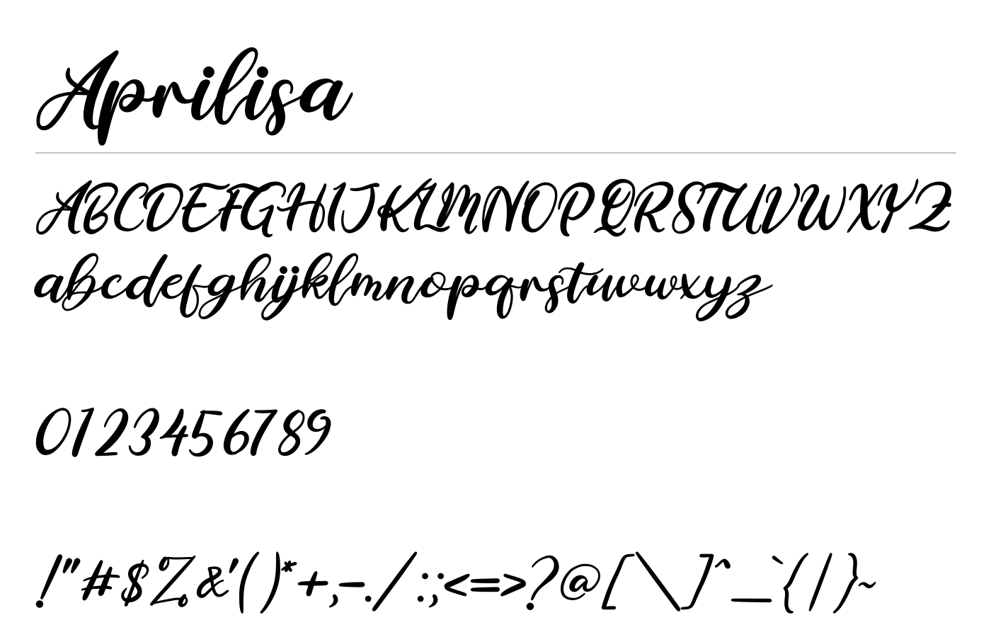 Aprilisa Font preview