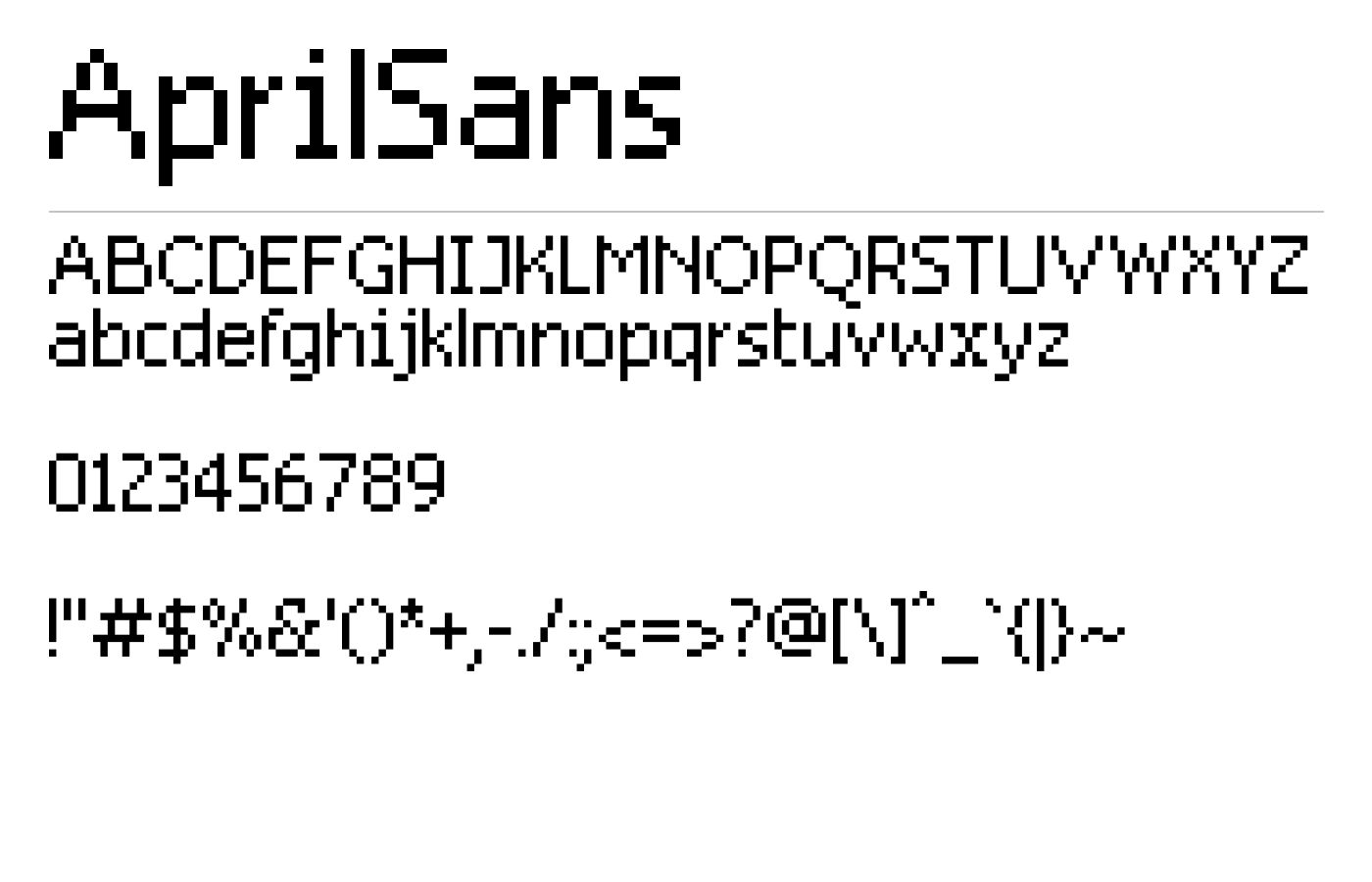 AprilSans Font preview