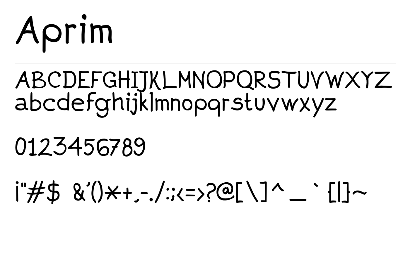 Aprim Font preview