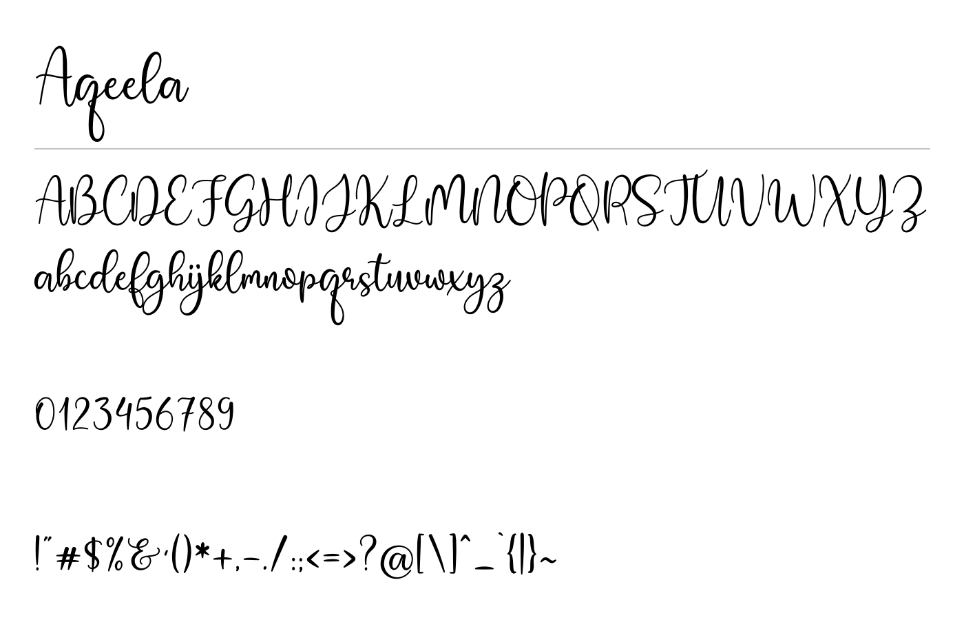 Aqeela Font preview