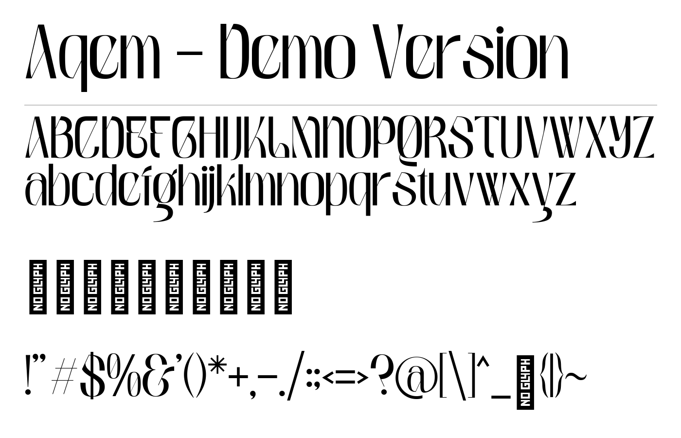Aqem - Demo Version Font preview