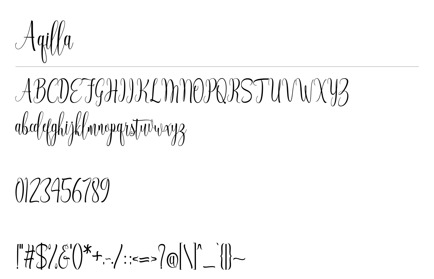 Aqilla Font preview