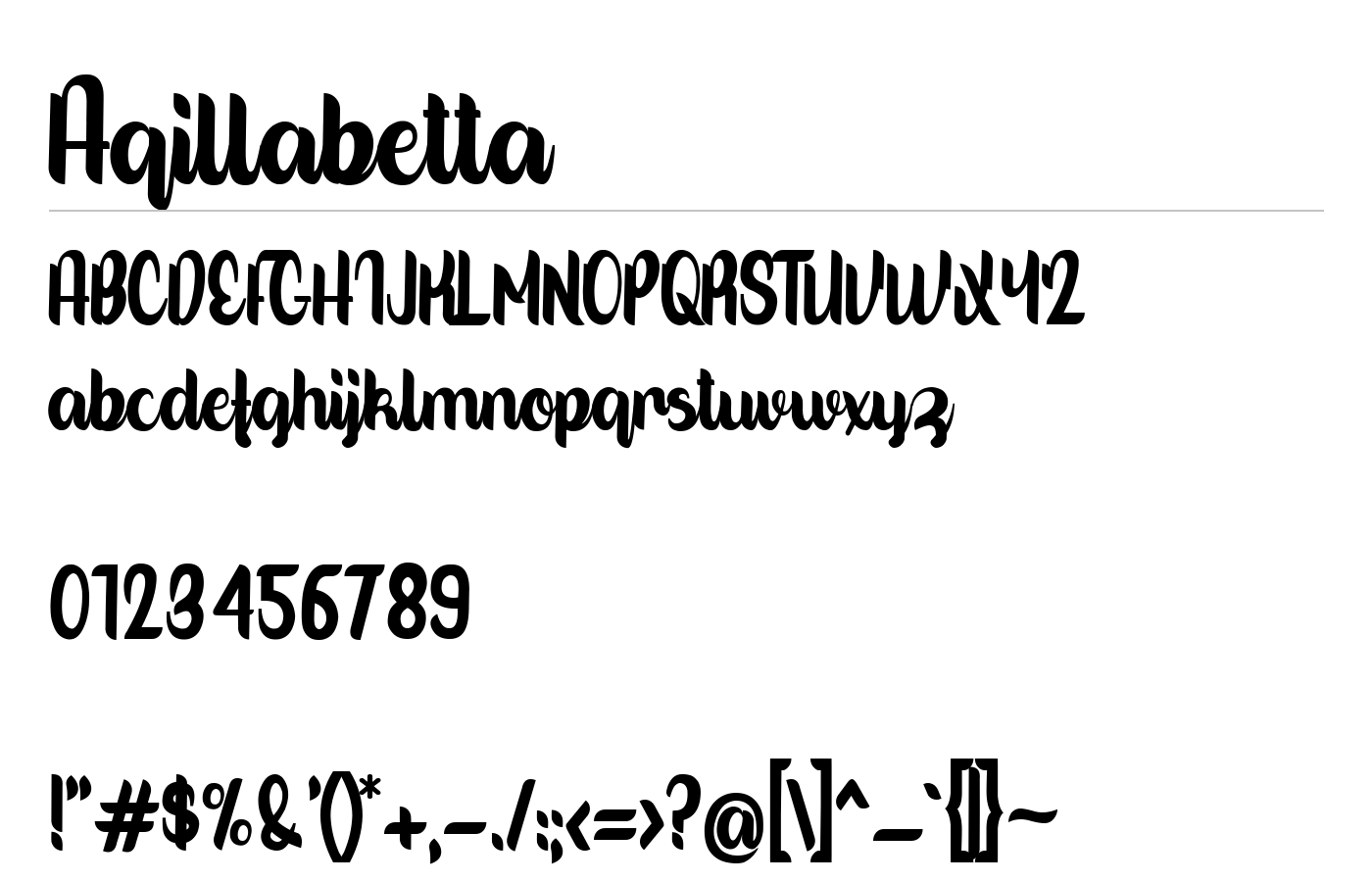 Aqillabetta Font preview