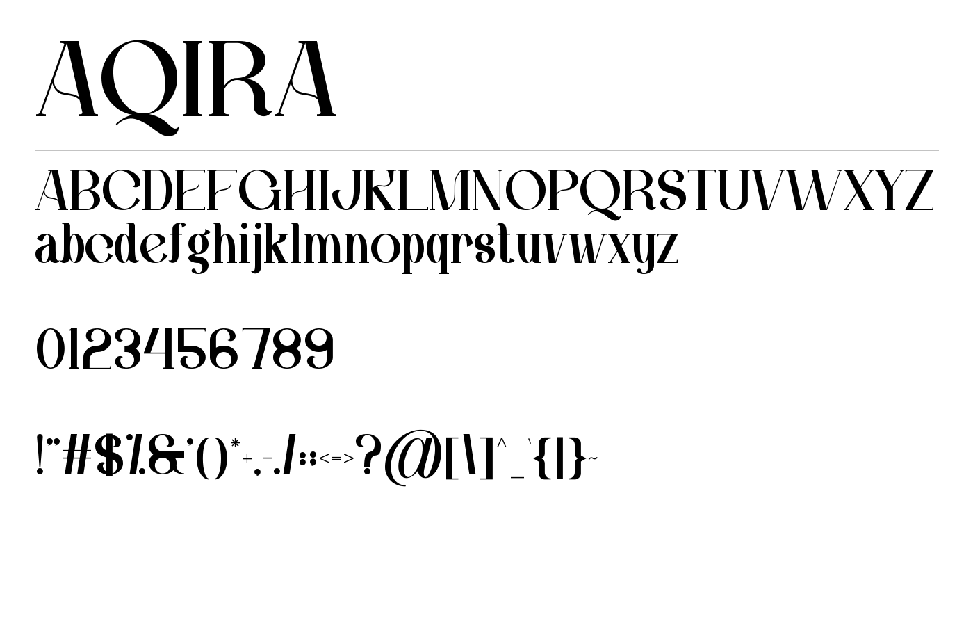 AQIRA Font preview