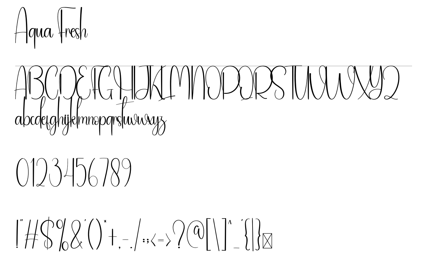 Aqua Fresh Font preview