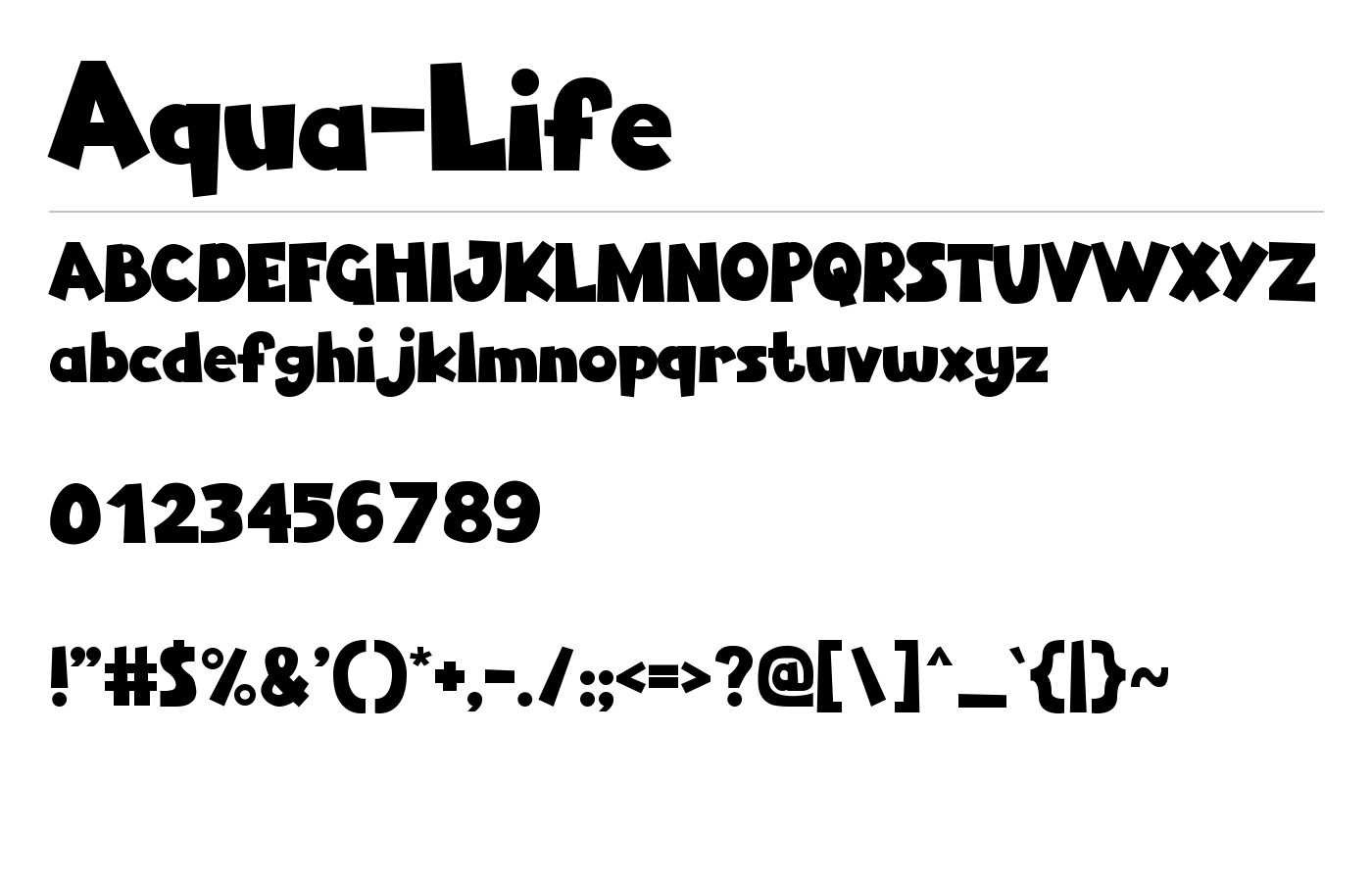 Aqua-Life Font preview