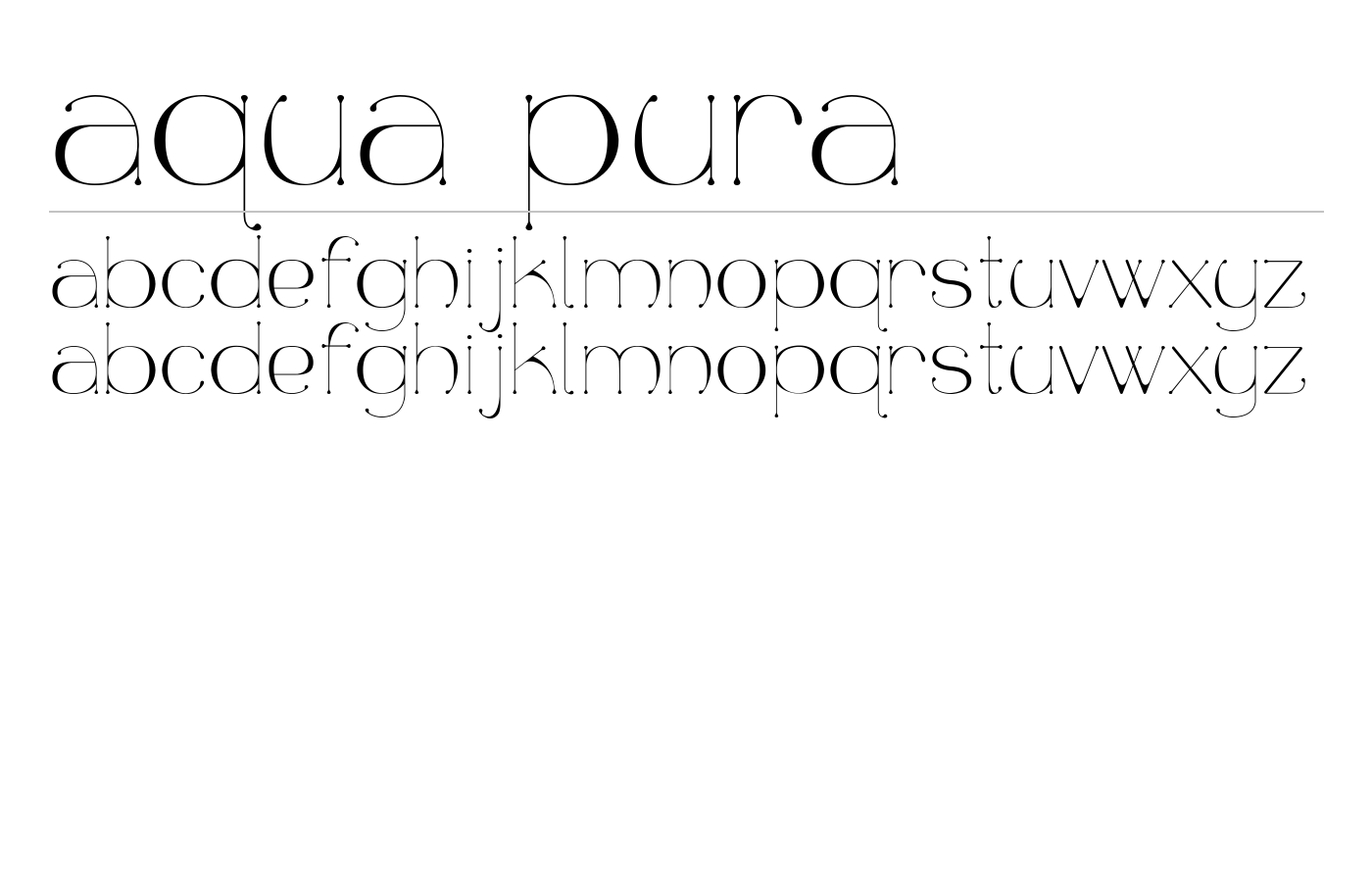 aqua pura Font preview
