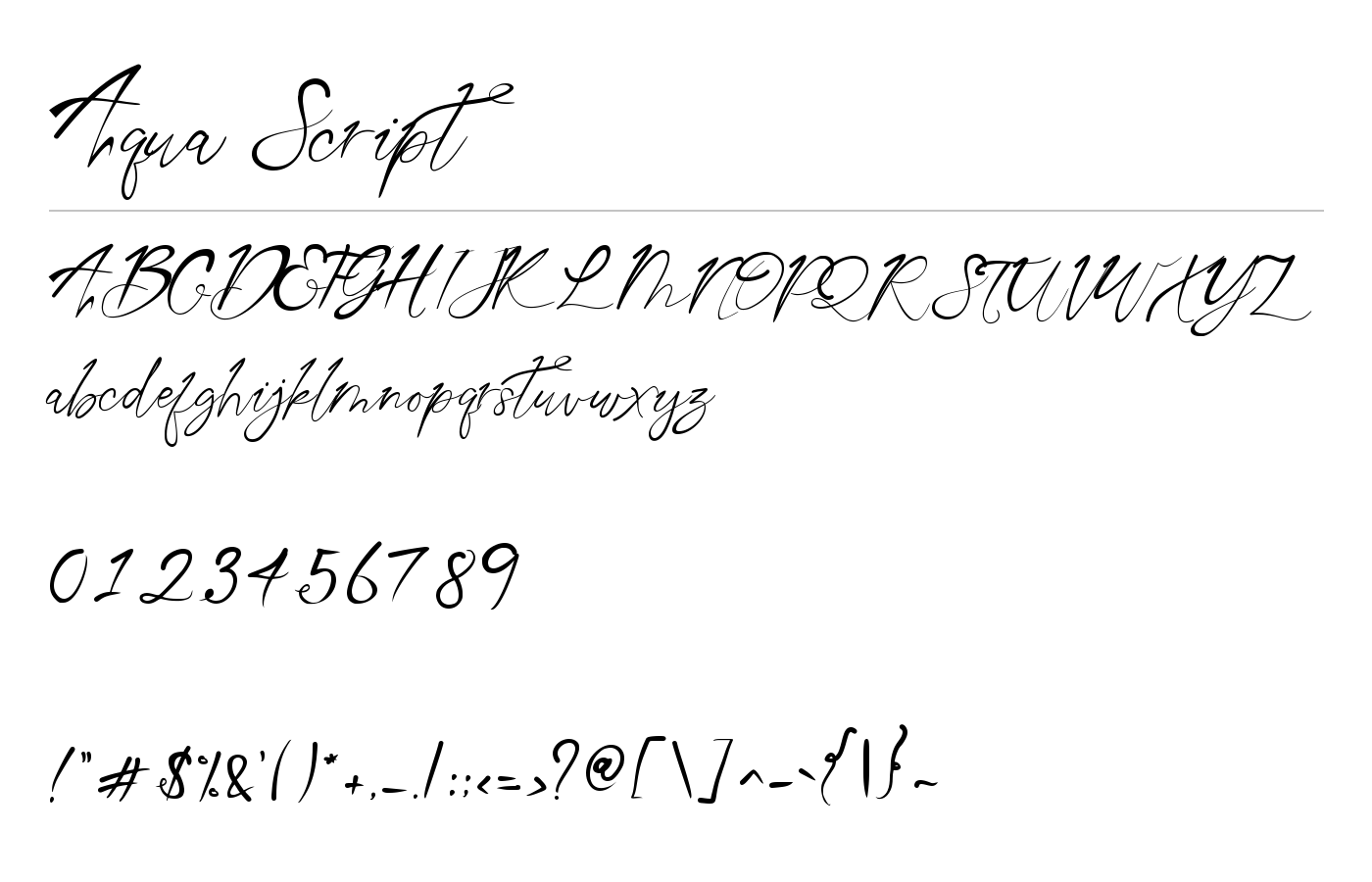 Aqua Script Font preview