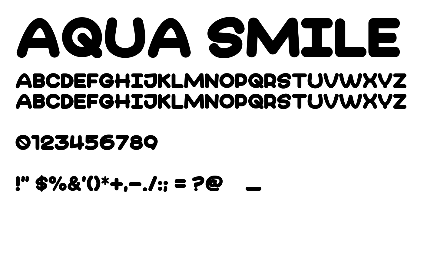 Aqua Smile Font preview