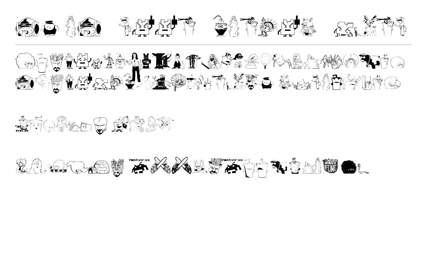 dingbats Font preview