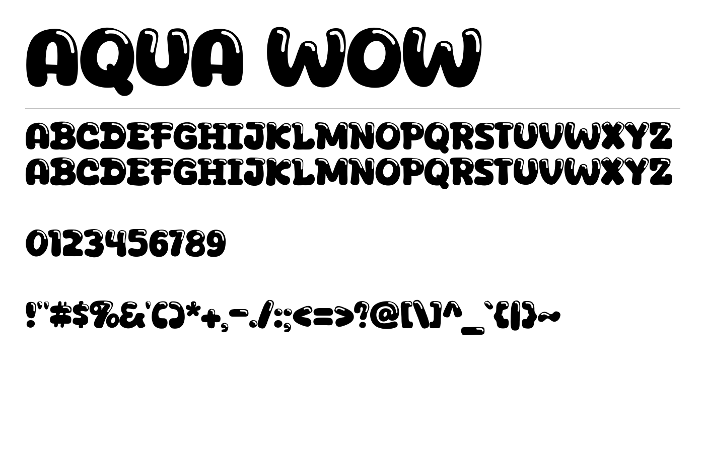 Aqua Wow Font preview