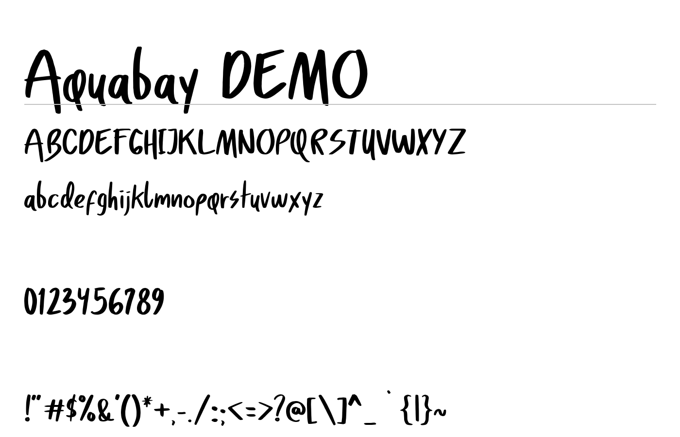 Aquabay DEMO Font preview