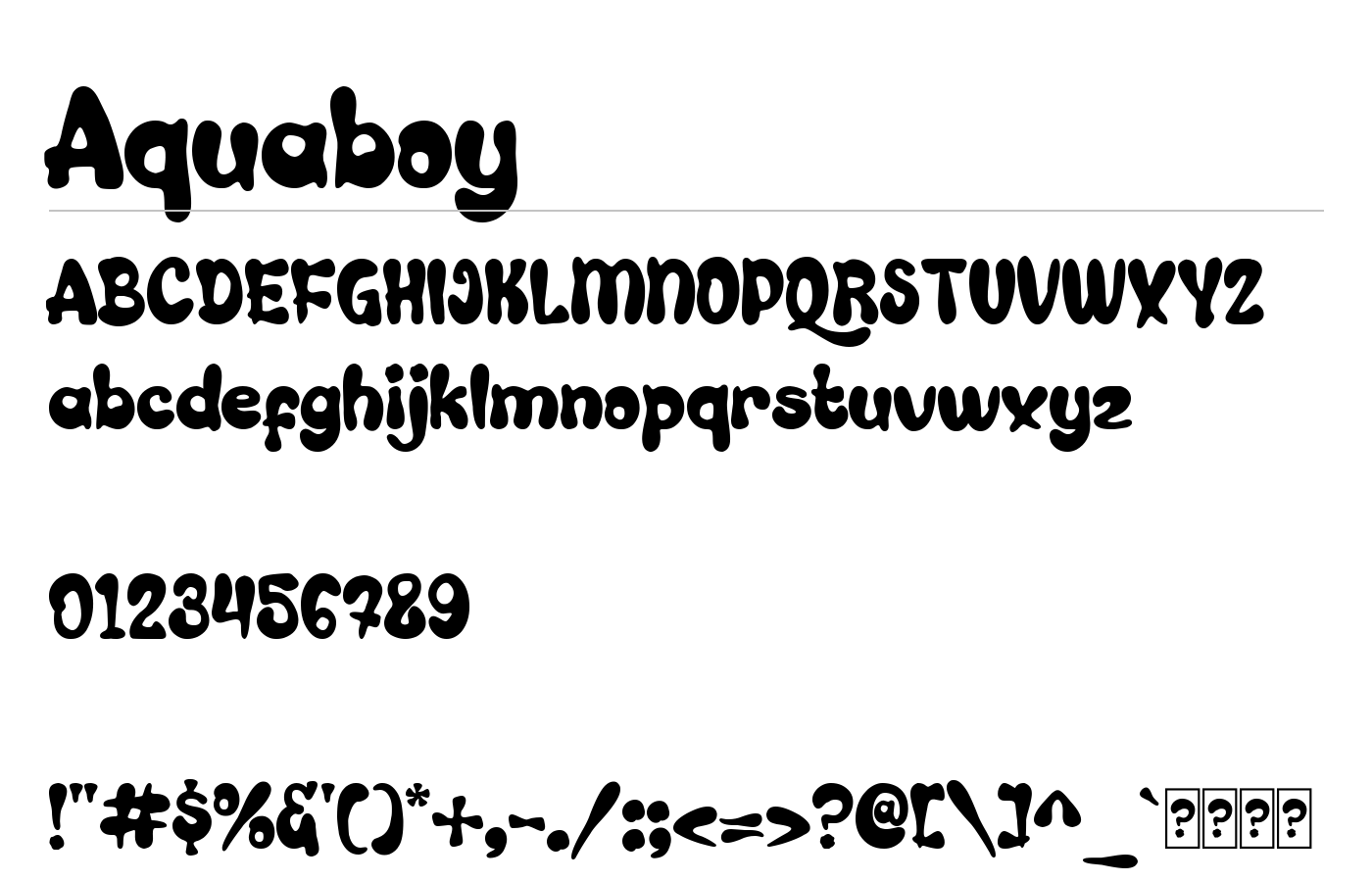 Aquaboy Font preview