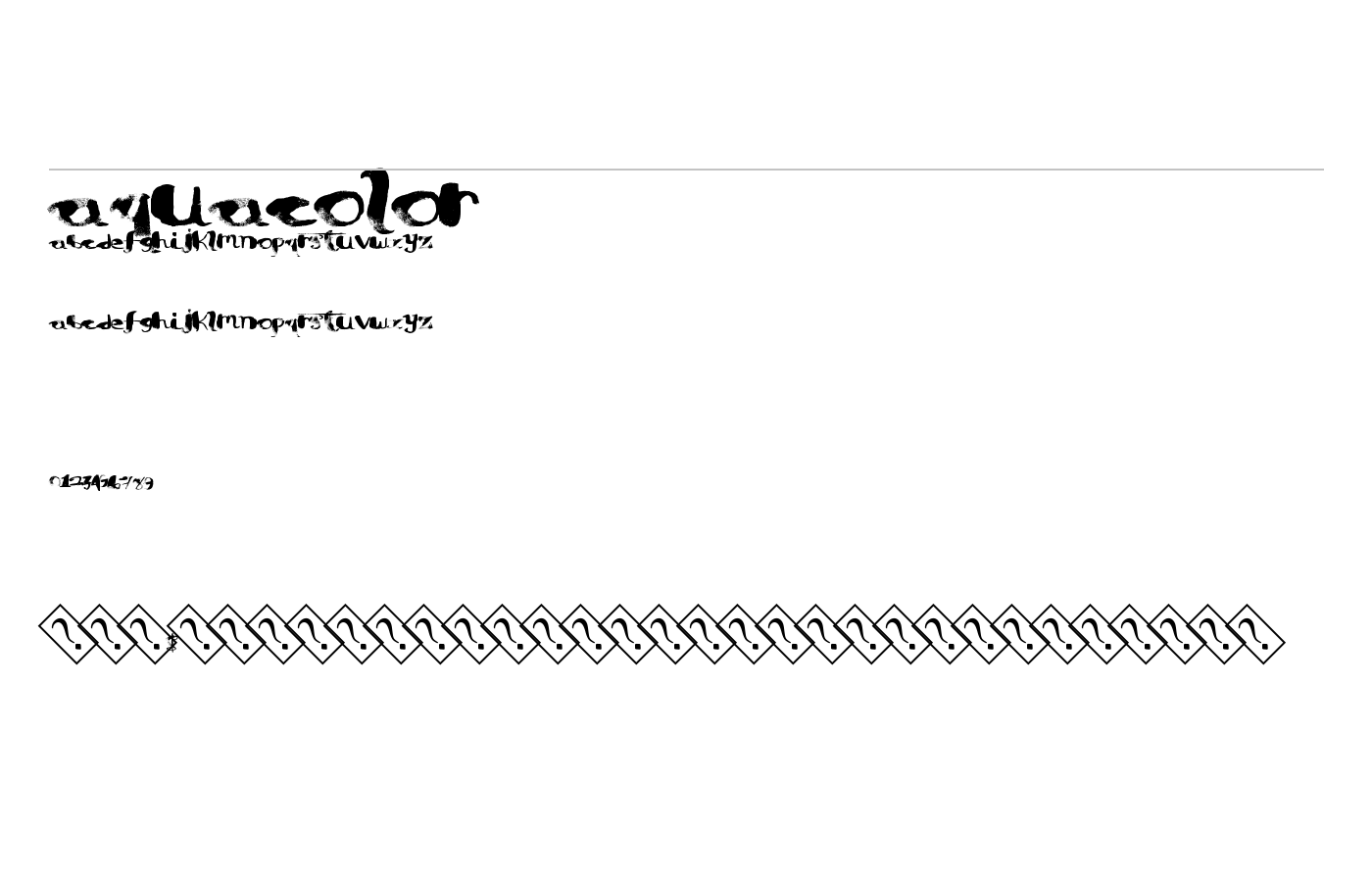 AquaColor Font preview