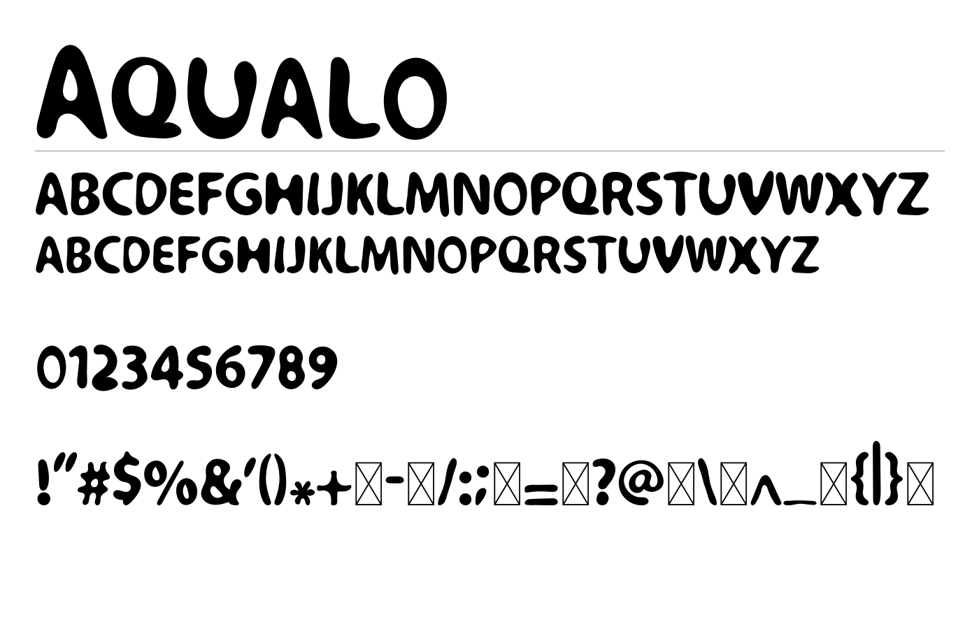 Aqualo Font preview