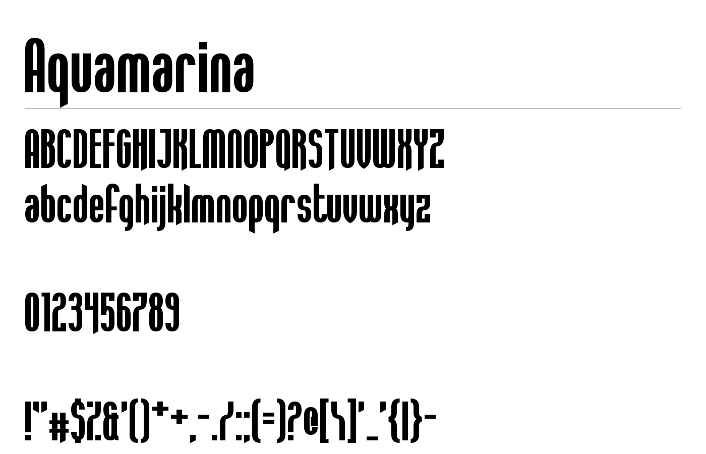 Aquamarina Font preview