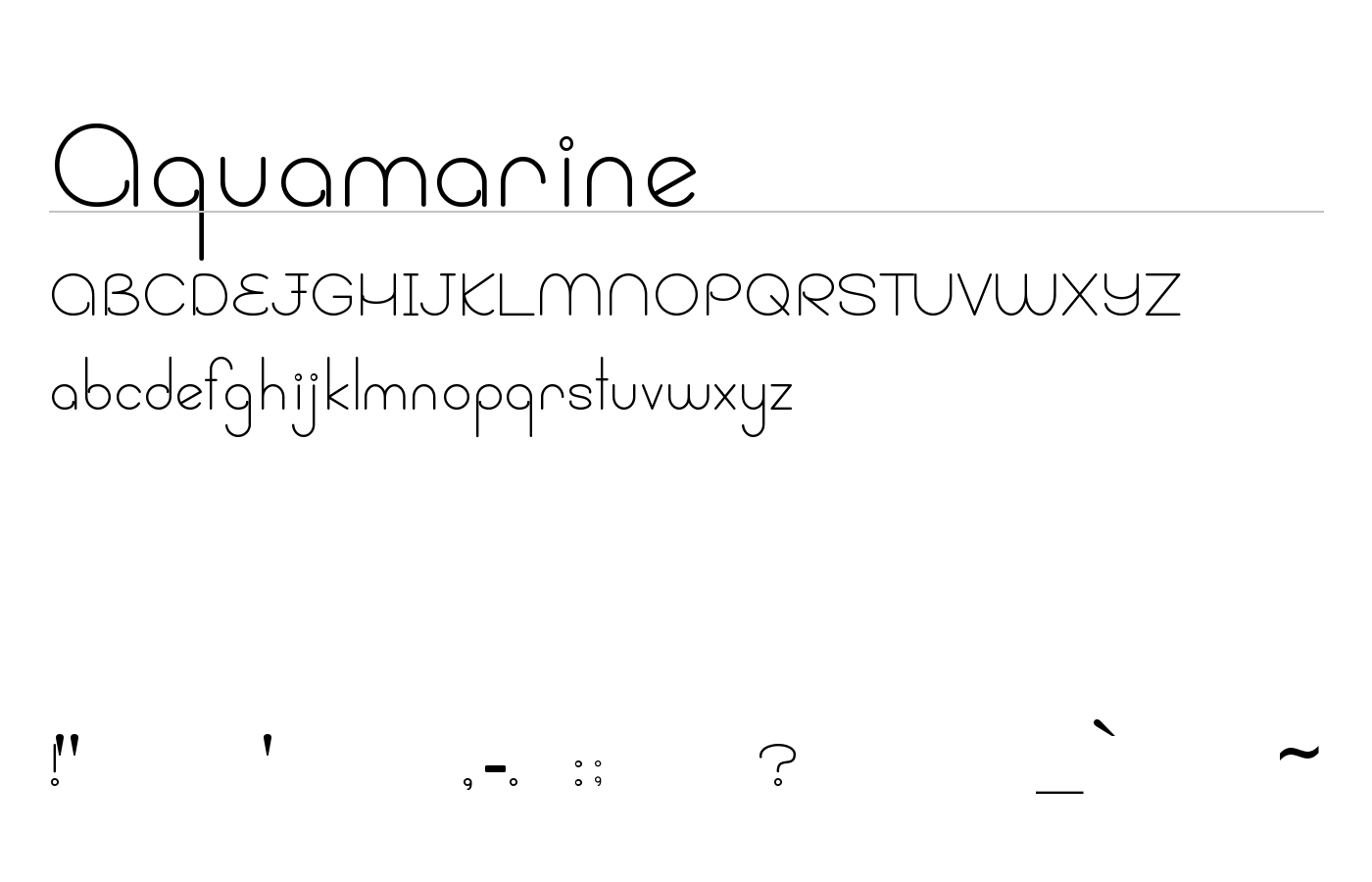 Aquamarine Font preview