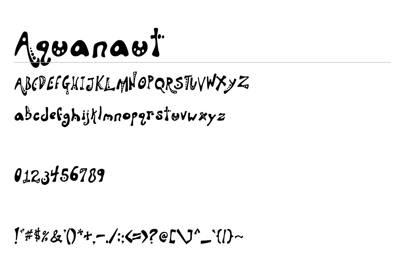Aquanaut Font preview