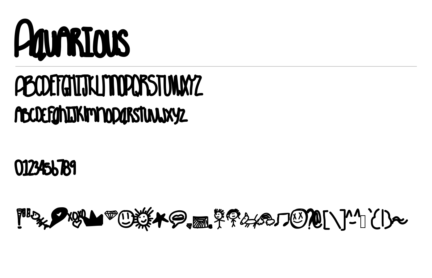 Aquarious Font preview