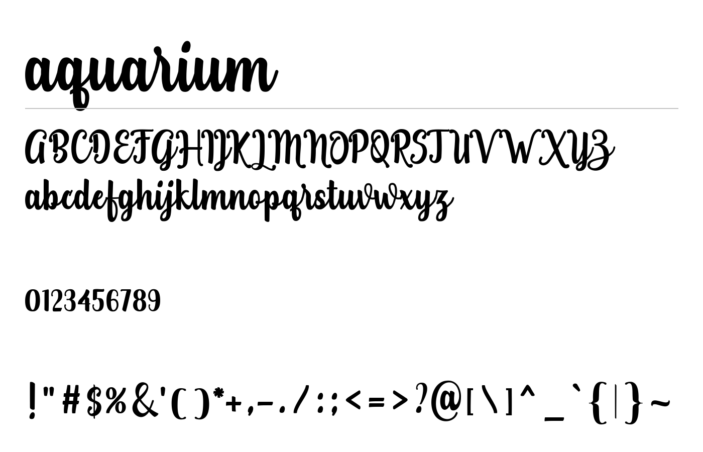 aquarium Font preview