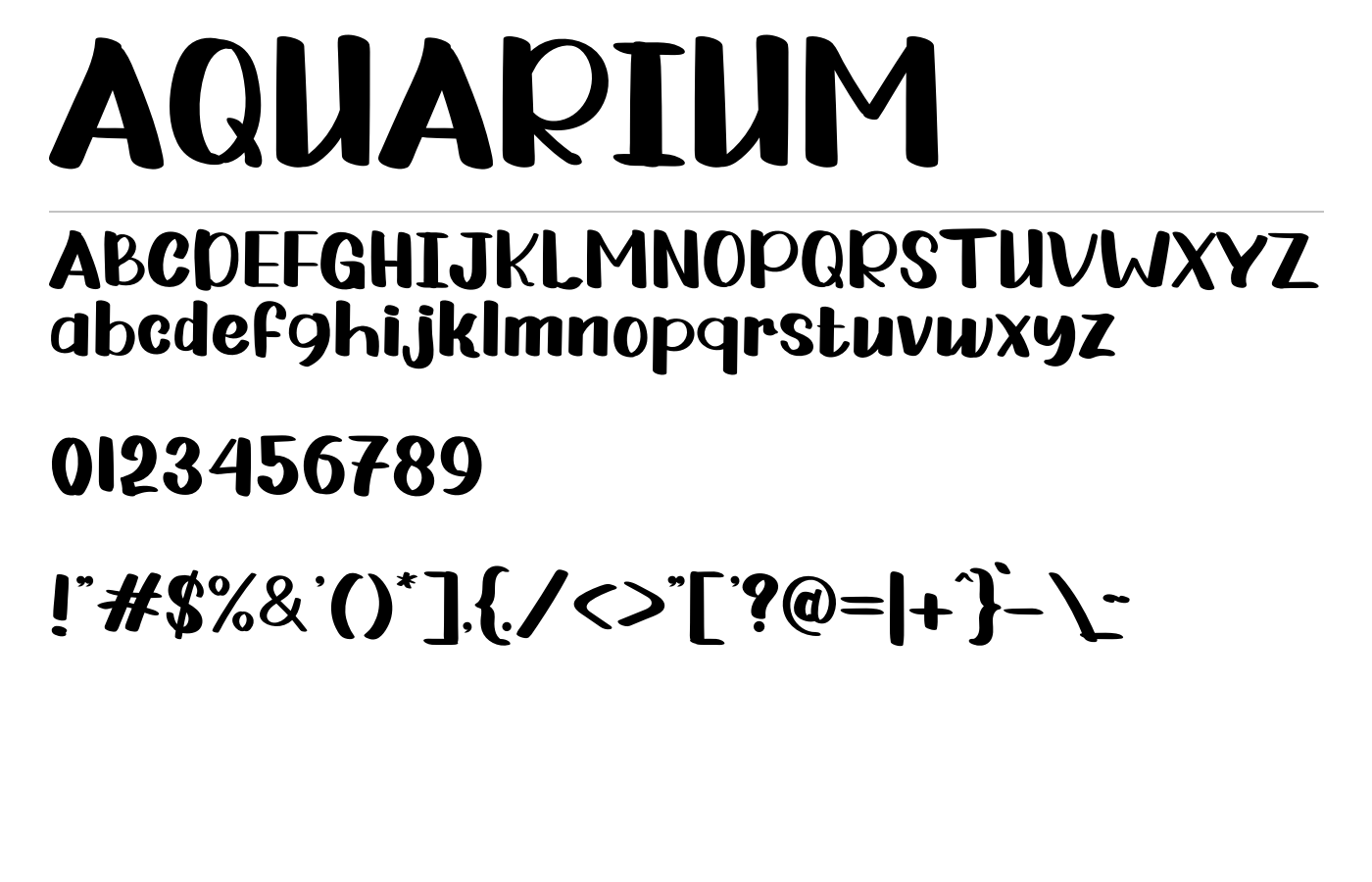 AQUARIUM Font preview