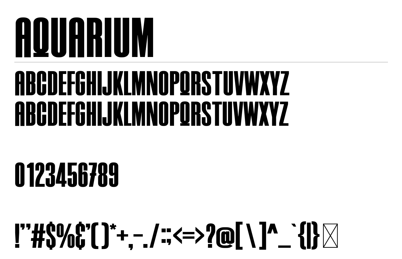 AQUARIUM Font preview