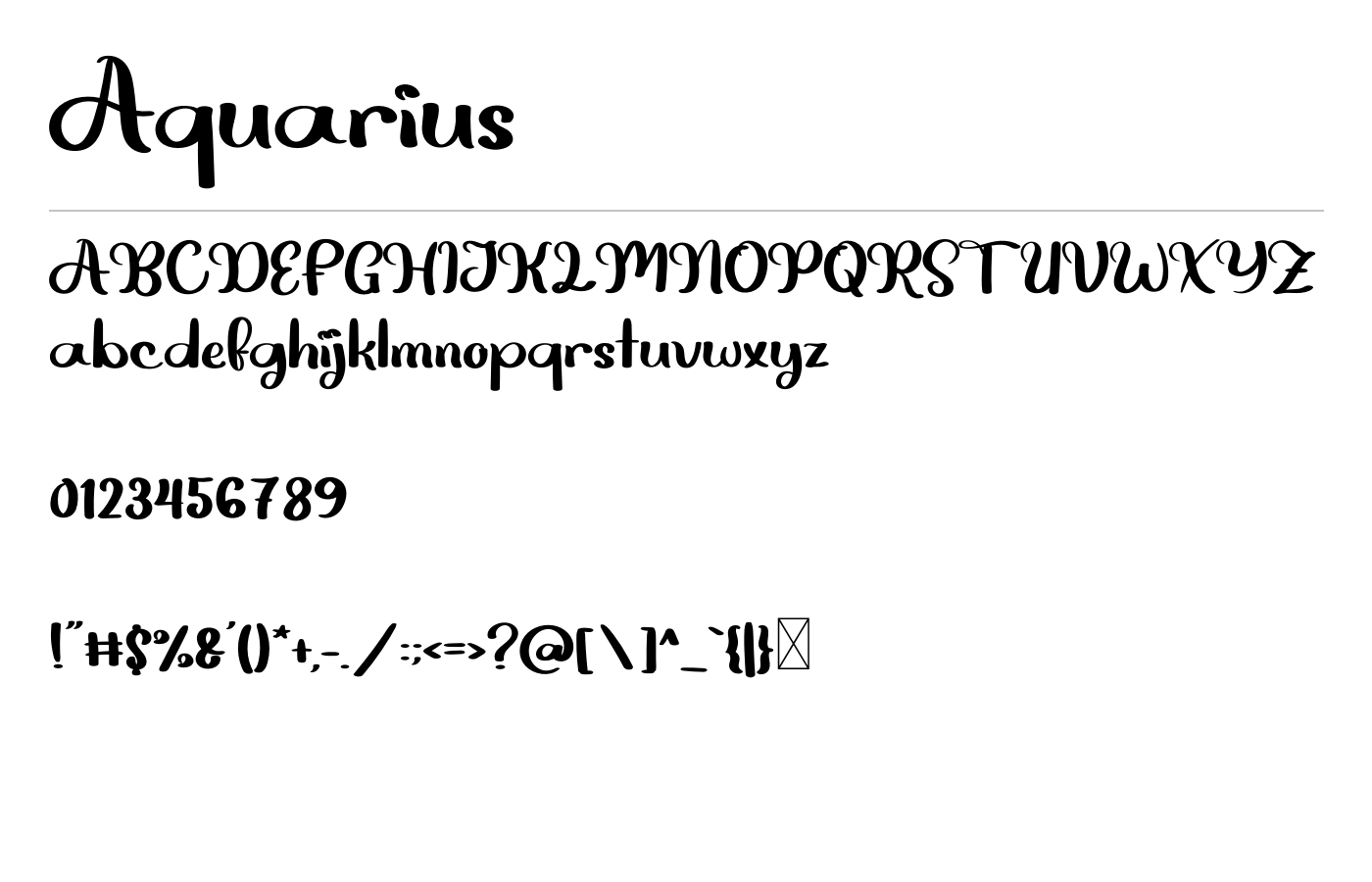Aquarius Font preview