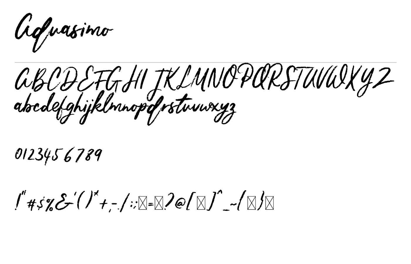 Aquasimo Font preview