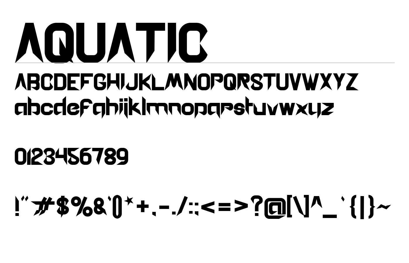 AQUATIC Font preview