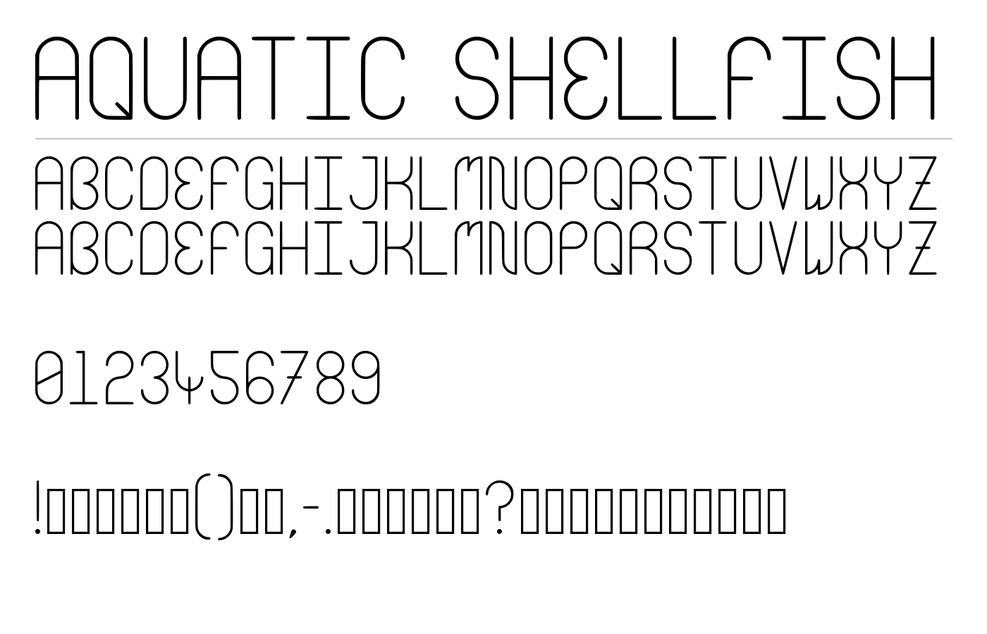 Aquatic Shellfish Font preview