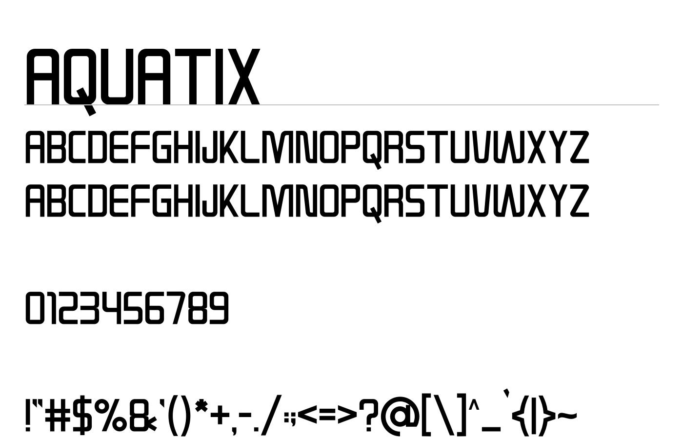 Aquatix Font preview