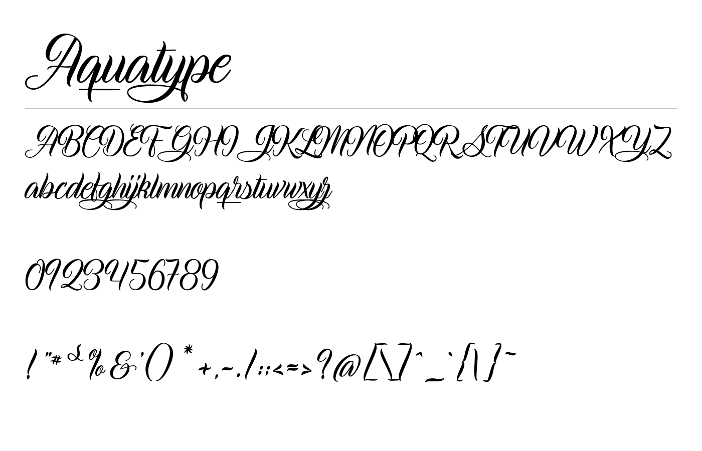 Aquatype Font preview