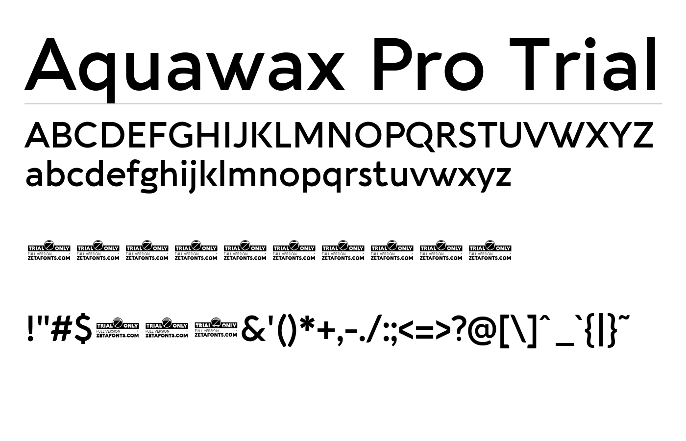 Aquawax Pro Pictograms Font preview