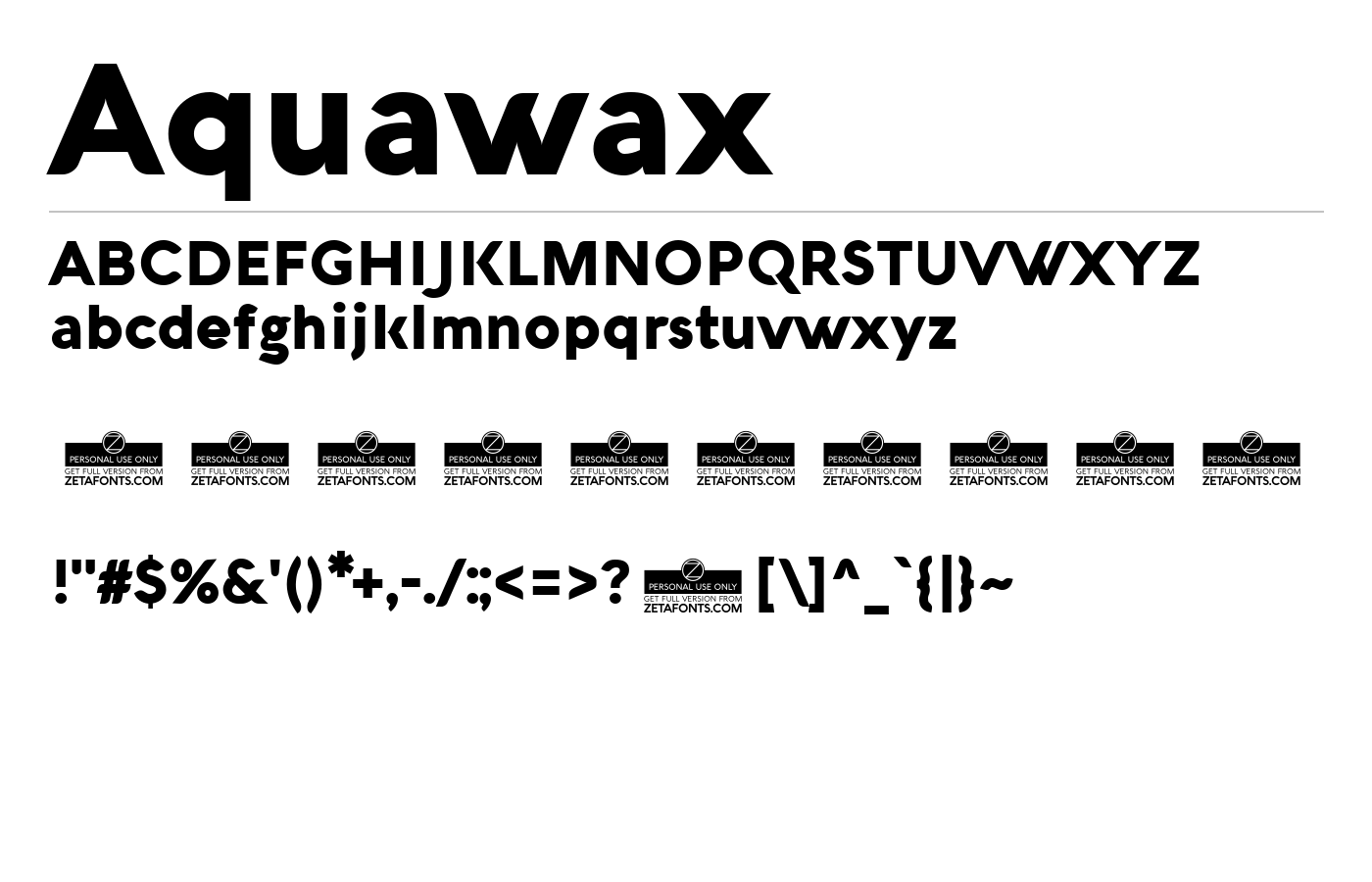 Aquawax Font preview