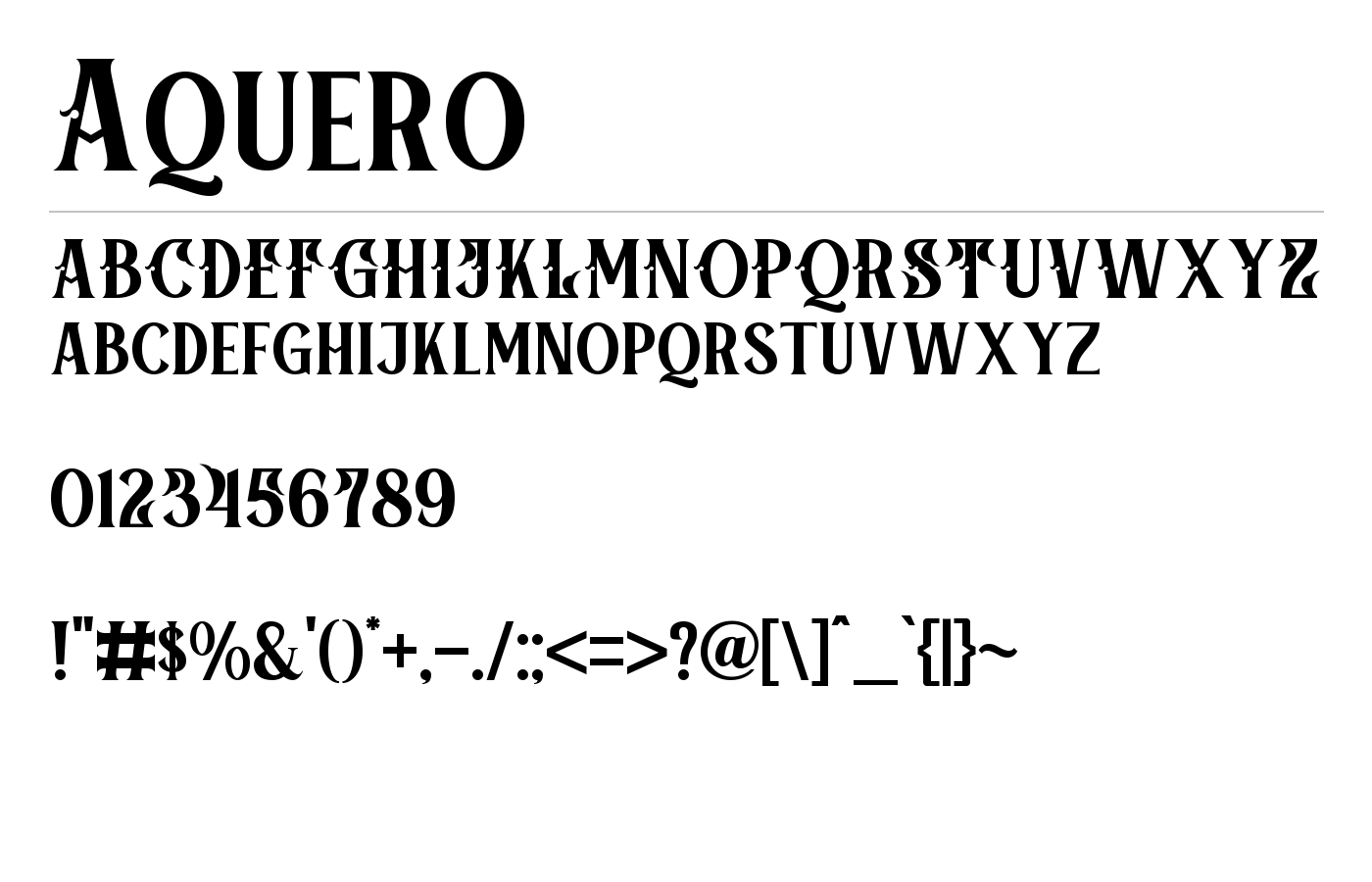 Aquero Font preview