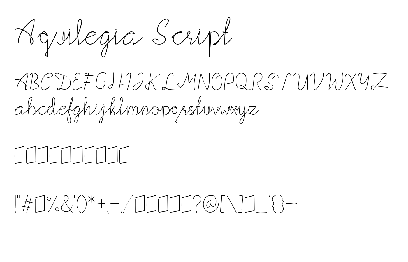 Aquilegia Script Font preview