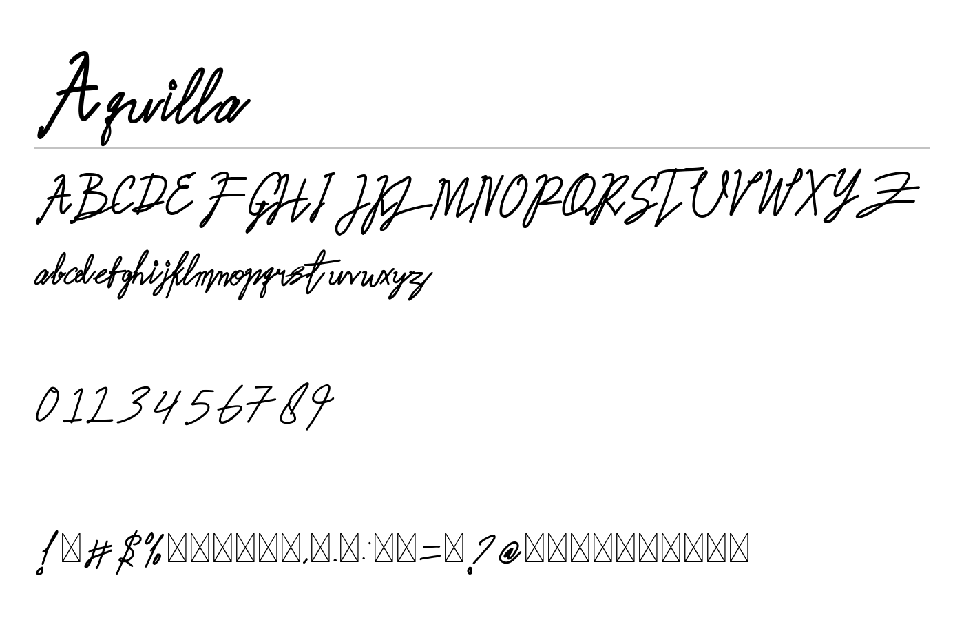 Aquilla Font preview
