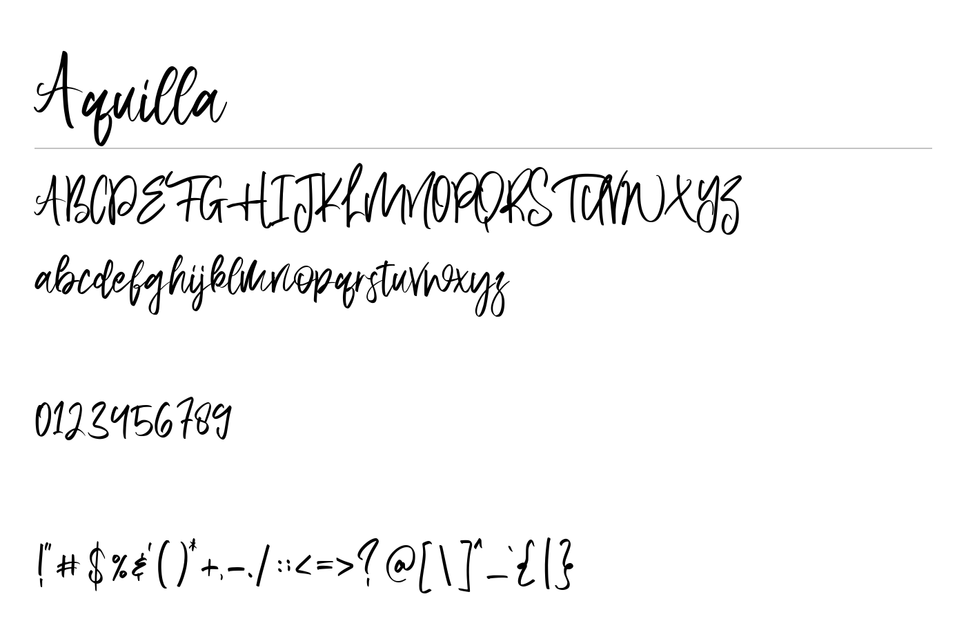 Aquilla Font preview