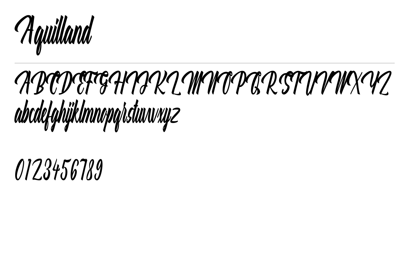 Aquilland Font preview