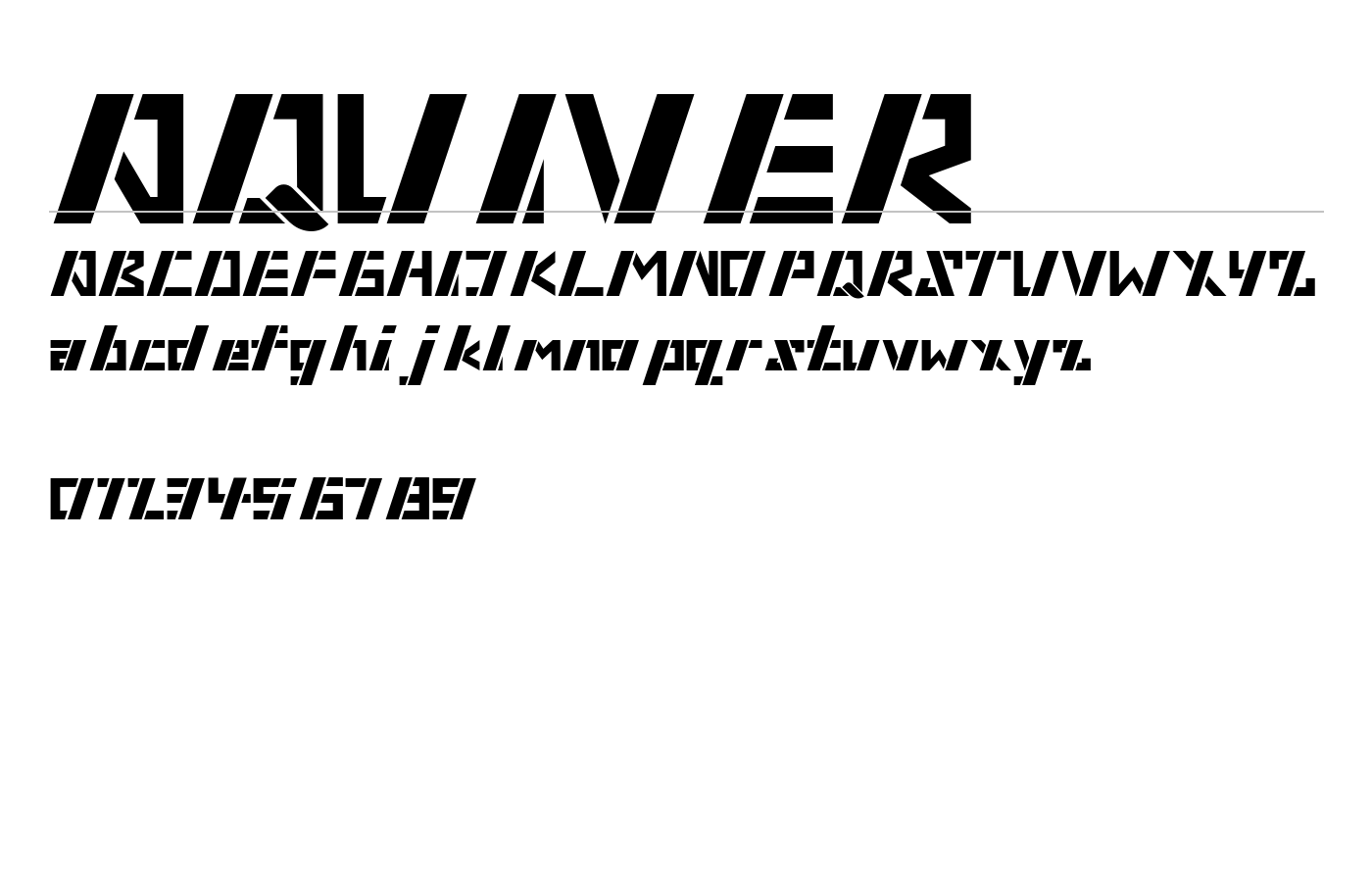AQUIVER Font preview