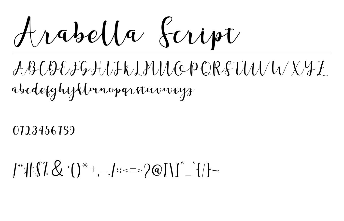 Arabella Script Font preview