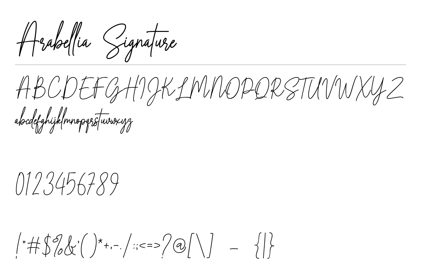 Arabellia Signature Font preview