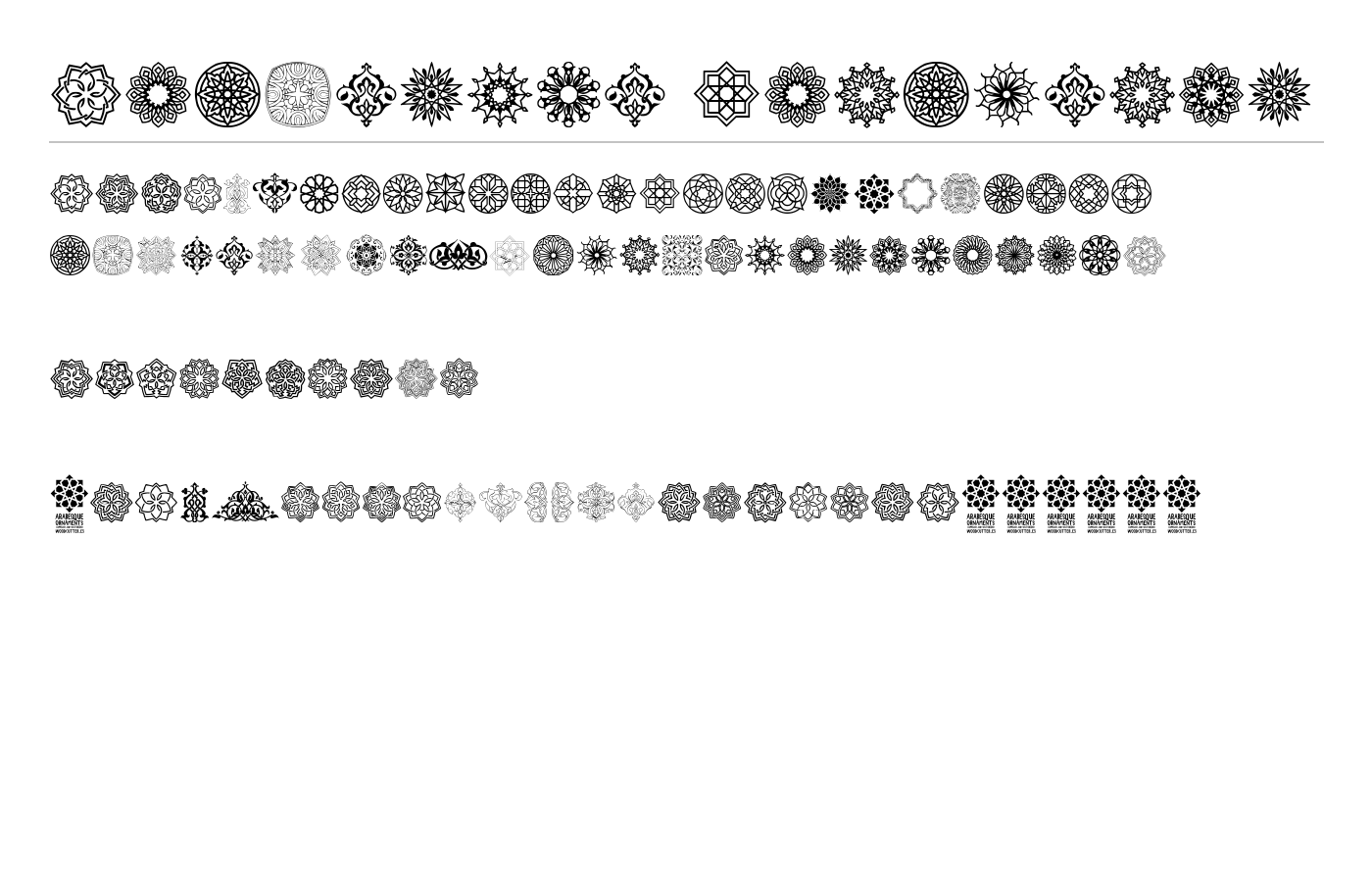 Arabesque Ornaments Font preview