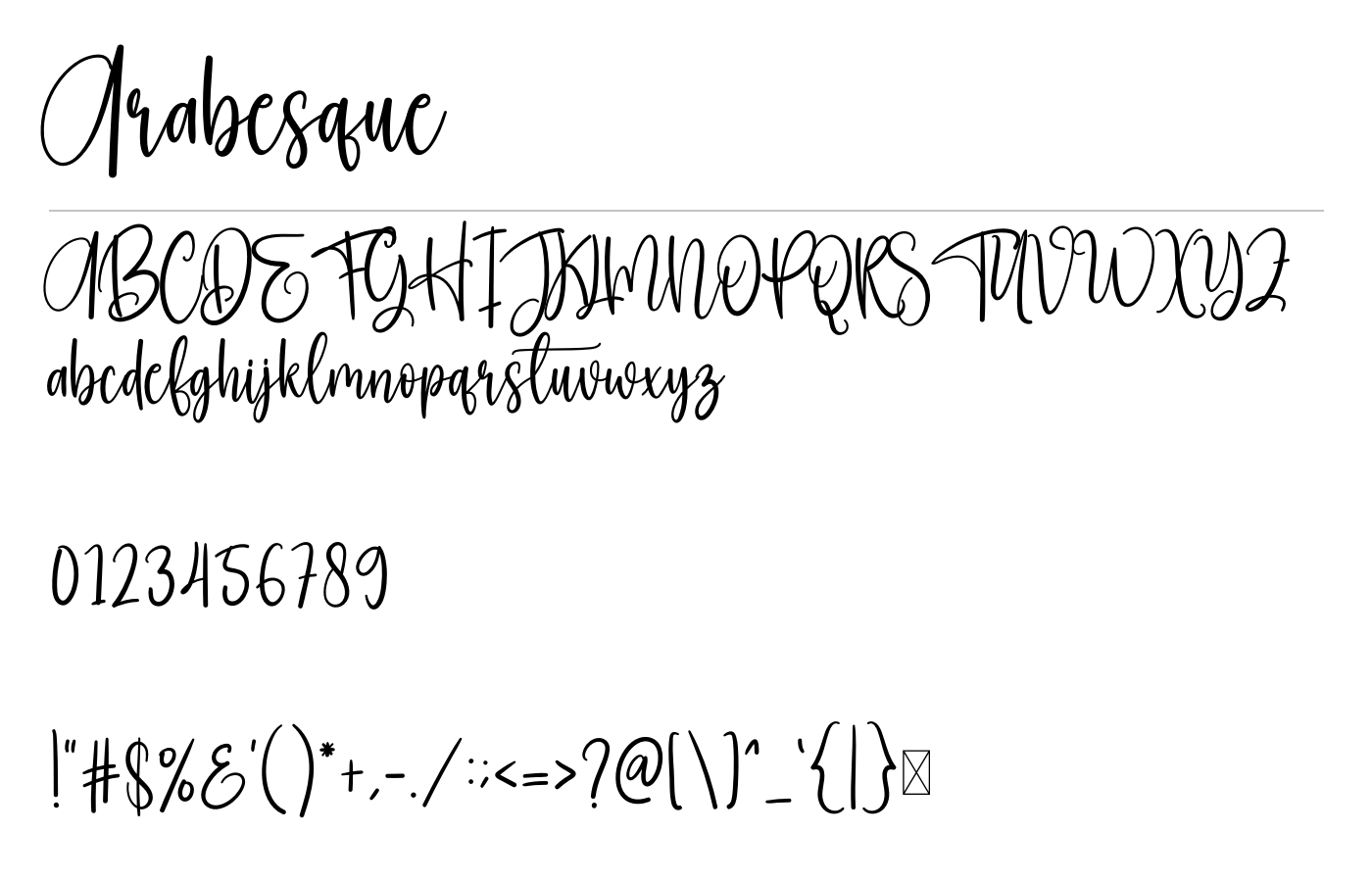 Arabesque Font preview