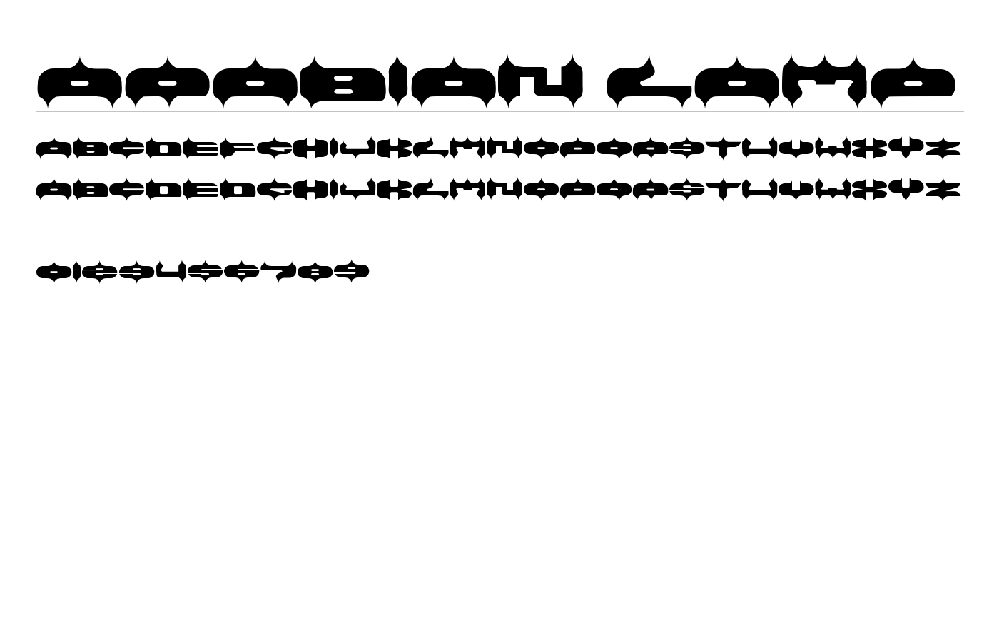 ARABIAN LAMP Font preview