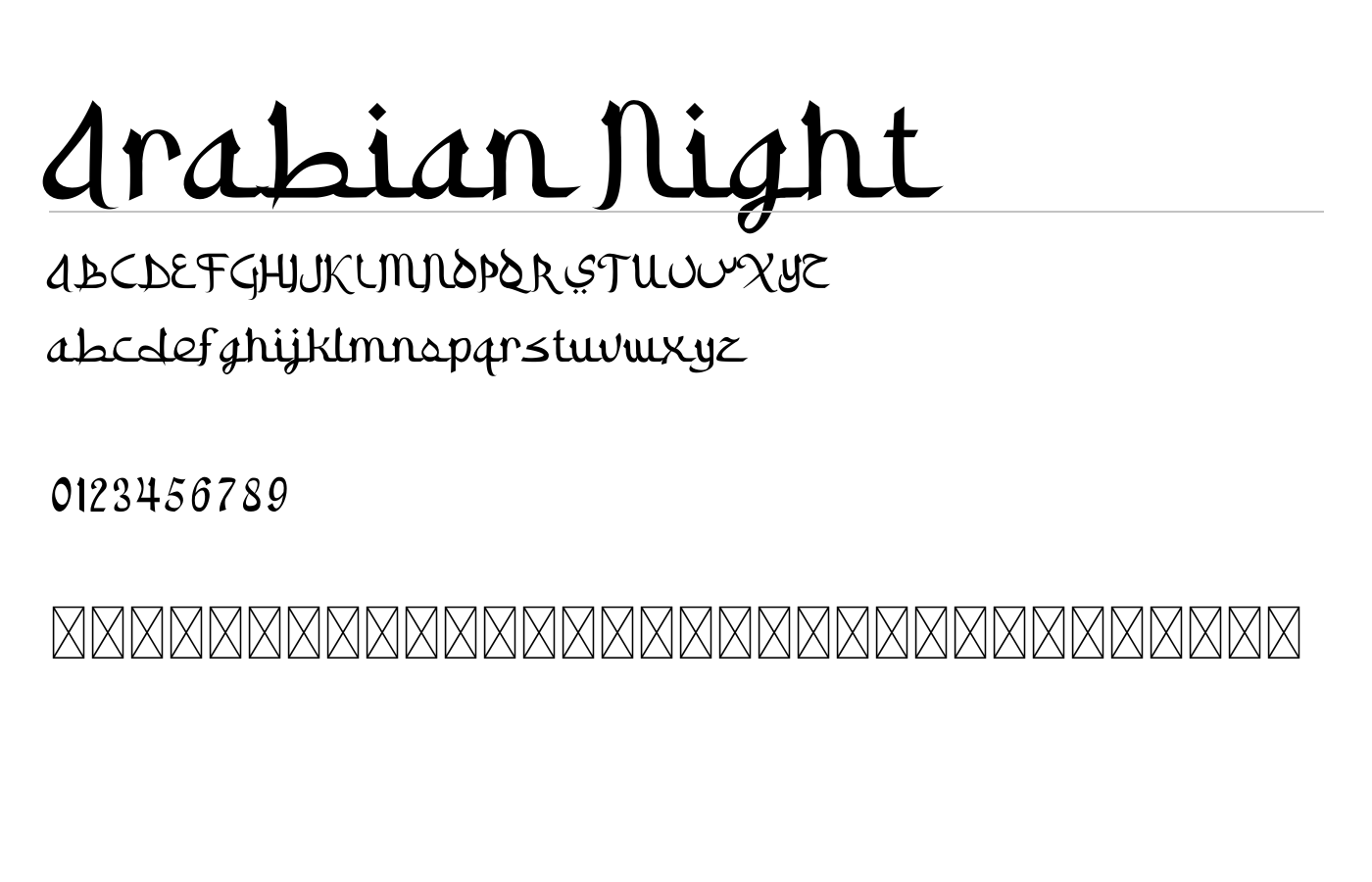 Arabian Night Font preview