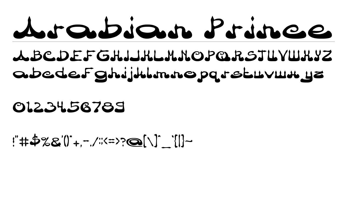 Arabian Prince Font preview
